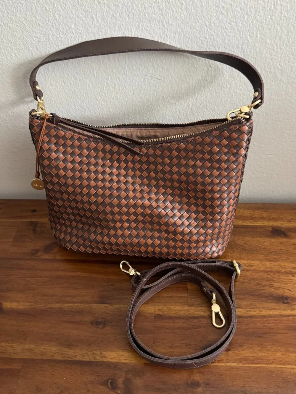 Juniper Small Hobo Shoulder Bag in Woven Leather - The Sak